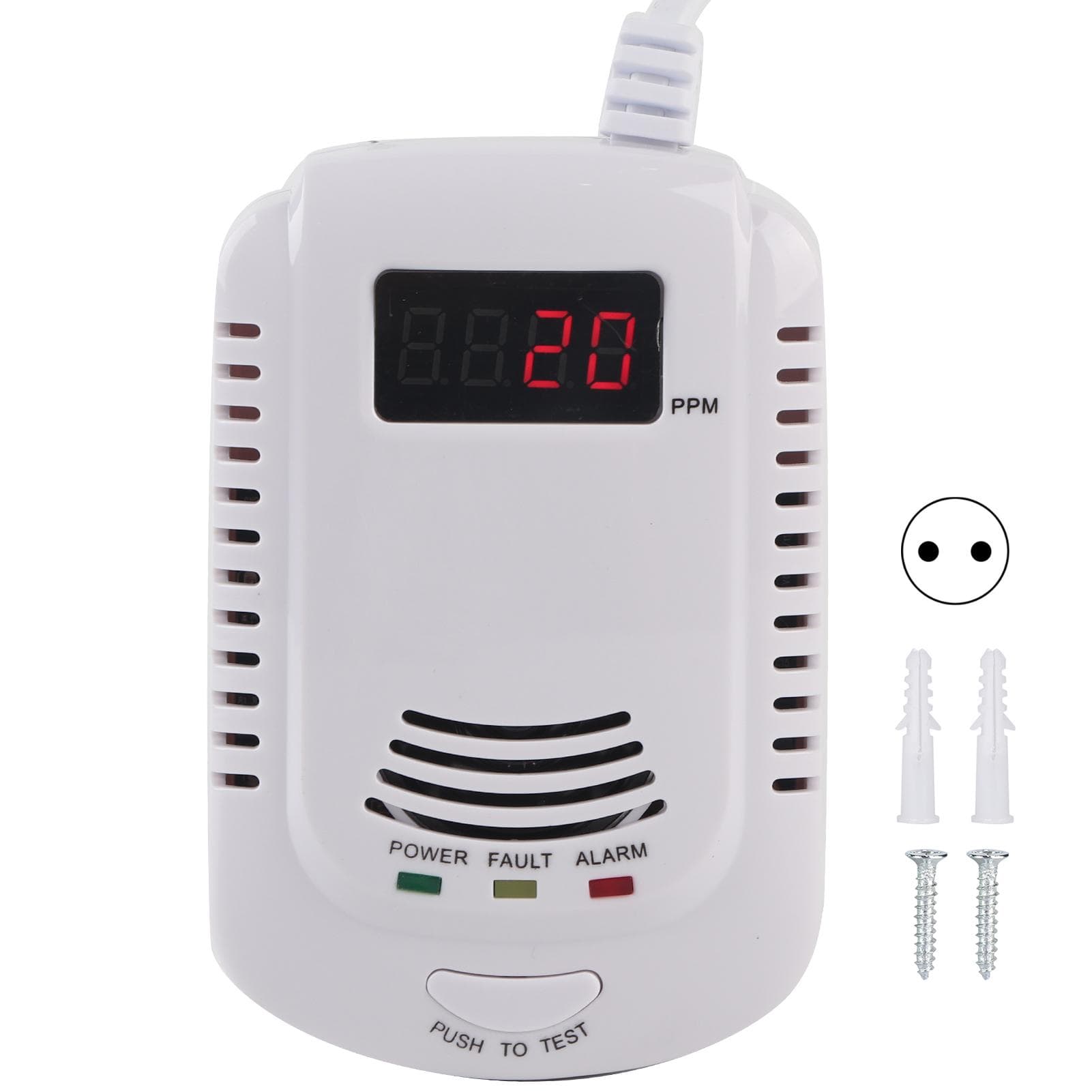 Gas Leak Alarm with Loudspeaker Indicator Light Display Screen Voice Sensor for Home Security