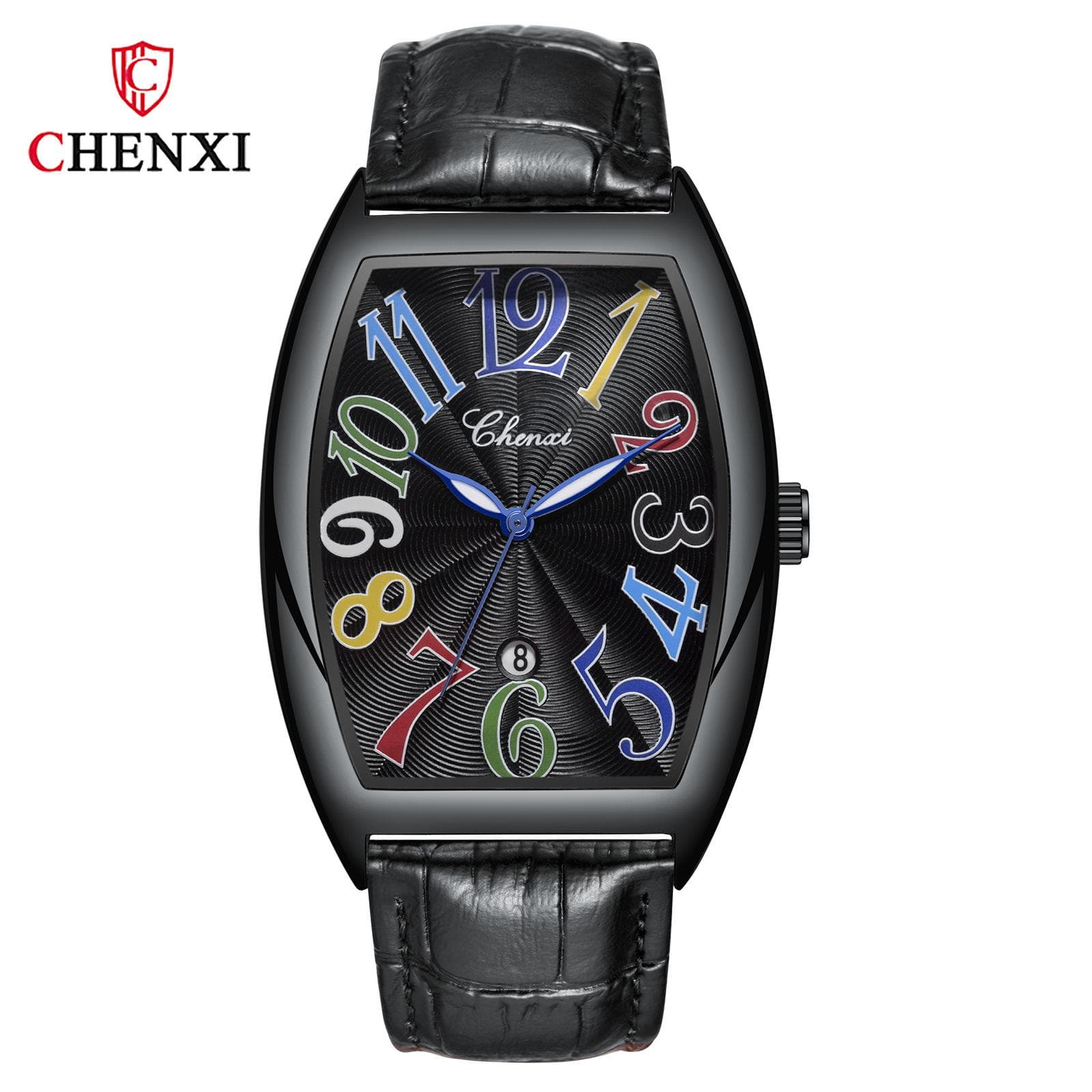CHENXI Watch For Man Leather Strap Luxury Fashion Luminous Watches Quartz Calendar Waterproof Wristwatches Men's Clock black