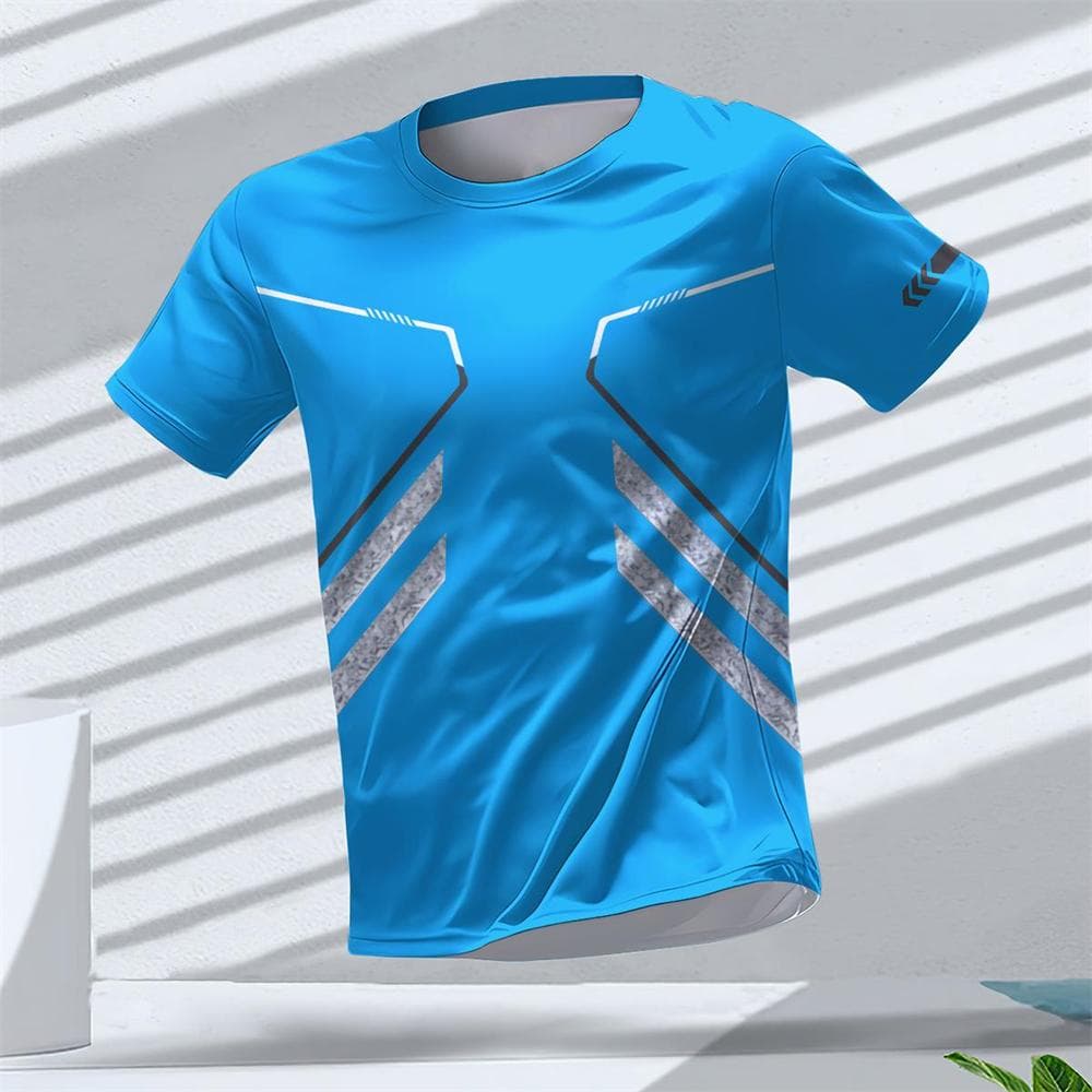 Gym Summer Quick Dry Breathable Men's T Shirt Outdoor Run Fitness Sports Short Sleeve Casual O-Neck Men Gym Sportswear T-Shirt 4XL