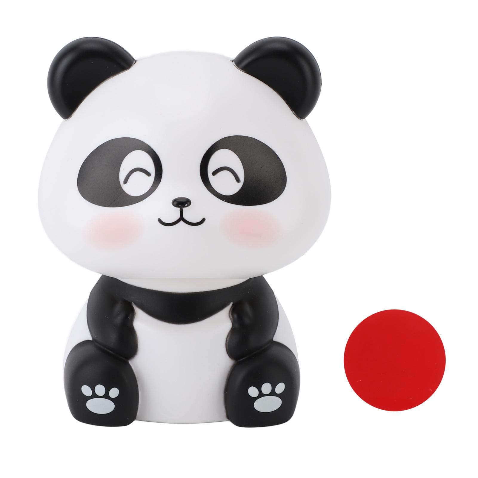 Solar Nodding Panda Figurine Decorative Luck Wealth Welcoming Animal Sculpture Ornament for Car