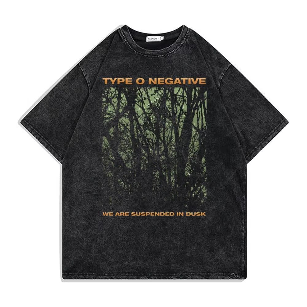 Rock Band Type O Negative Suspended In Dusk Streetwear Washed Vintage Tshirt Oversize Tee Men women Casual Top S