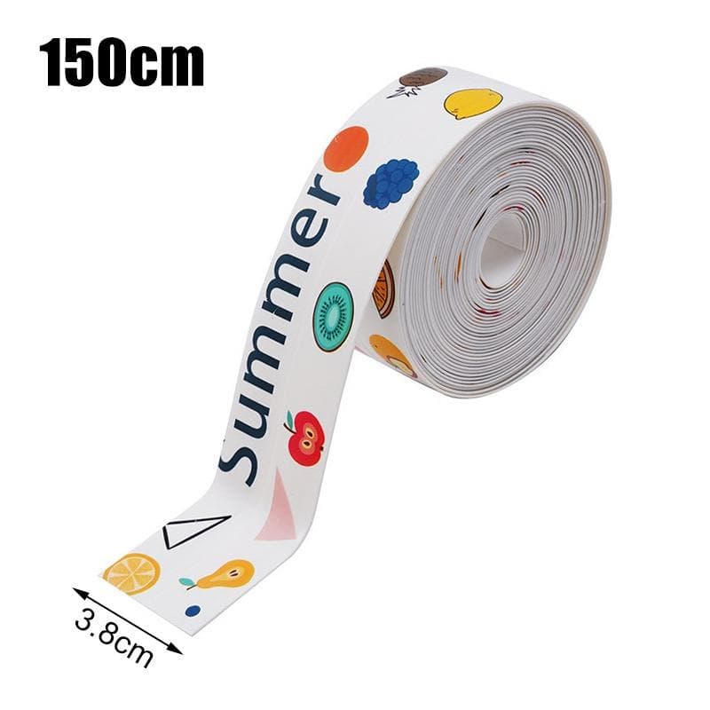 Shower Bath Sealing Tape PVC Waterproof Toilet Caulk Tape Moldproof Self Adhesive Tape Kitchen Bathroom Sink Corner Wall Sticker Colorful fruits