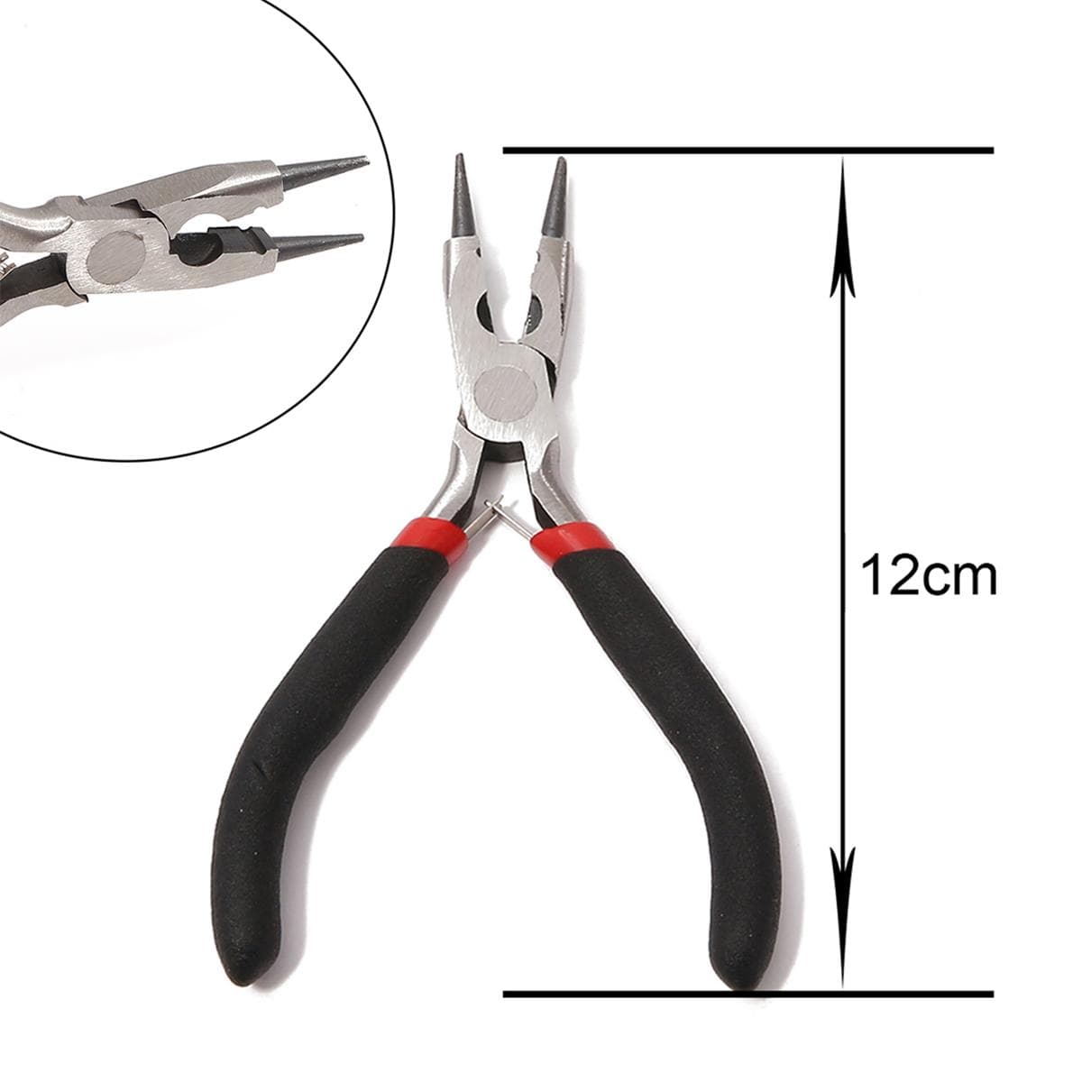 1 Piece Stainless Steel Needle Nose Pliers Jewelry Making Hand Tool DIY Design Equipment black/red