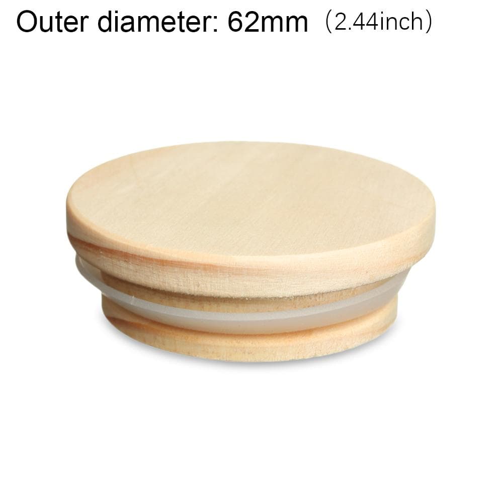 Sizes Compatible Kitchen Organization Wide Mouth Cover Canning Storage Wood Lids Mason Jar Lid yellow-round-62mm