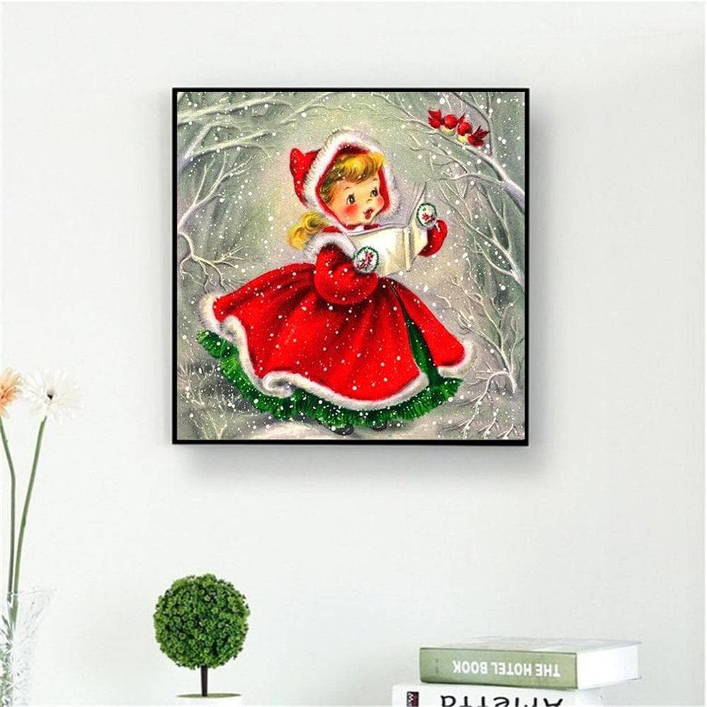 Diamond Embroidery Christmas Girl Diamond Painting Full Round Picture Of Rhinestones Arrival Diamond 30x30CM