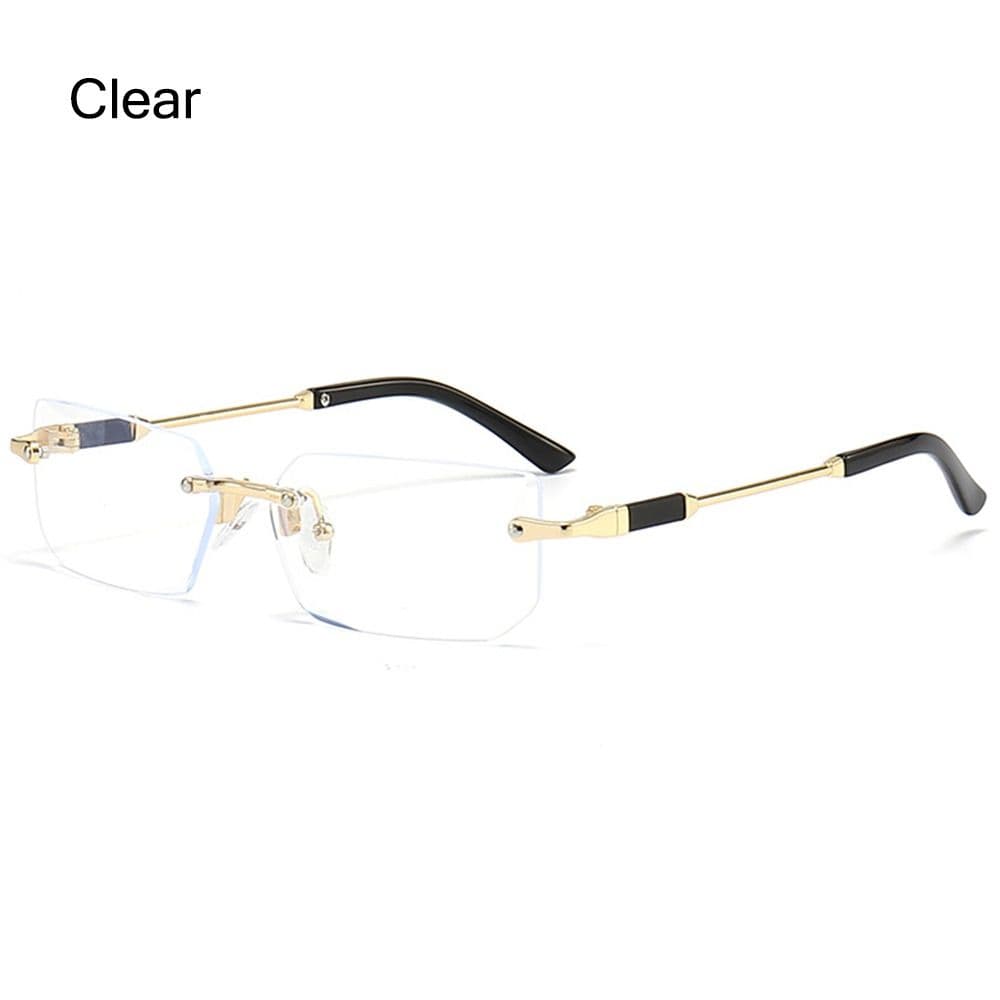 Rimless Sunglasses Rectangle Fashion Popular Women Shades Small Square Sun Glasses for Female Male Summer Traveling