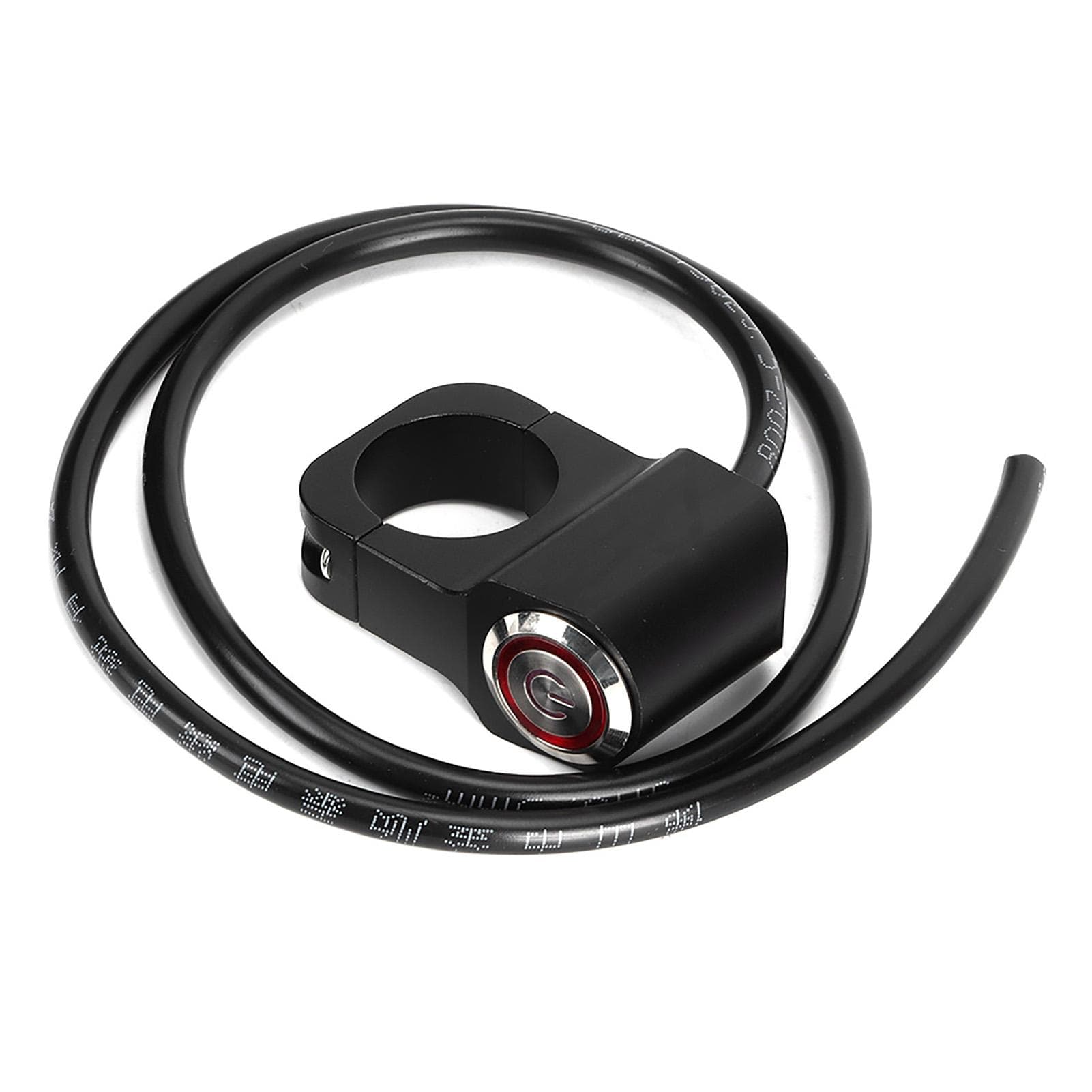 12V 25mm0.98in Waterproof Stainless Steel LED Spotlights Handlebar Switch for Motorcycle ATVs Black