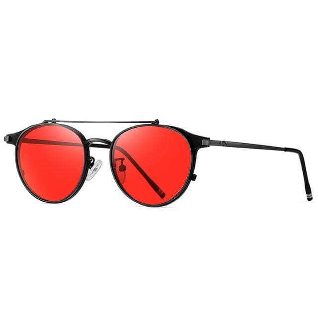 0 -0.5 -0.75 To -6.0 Double Lens Flip Steampunk Round Prescription Sunglasses with Diopters Vintage Hyperopia +0.5 +0.75 To +4.0 -3