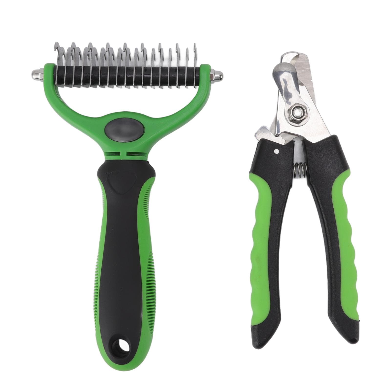 Pet Undercoat Rake Double Sided Knots Removal Grooming Kit Pet Hair Shedding Comb with Nail Clipper