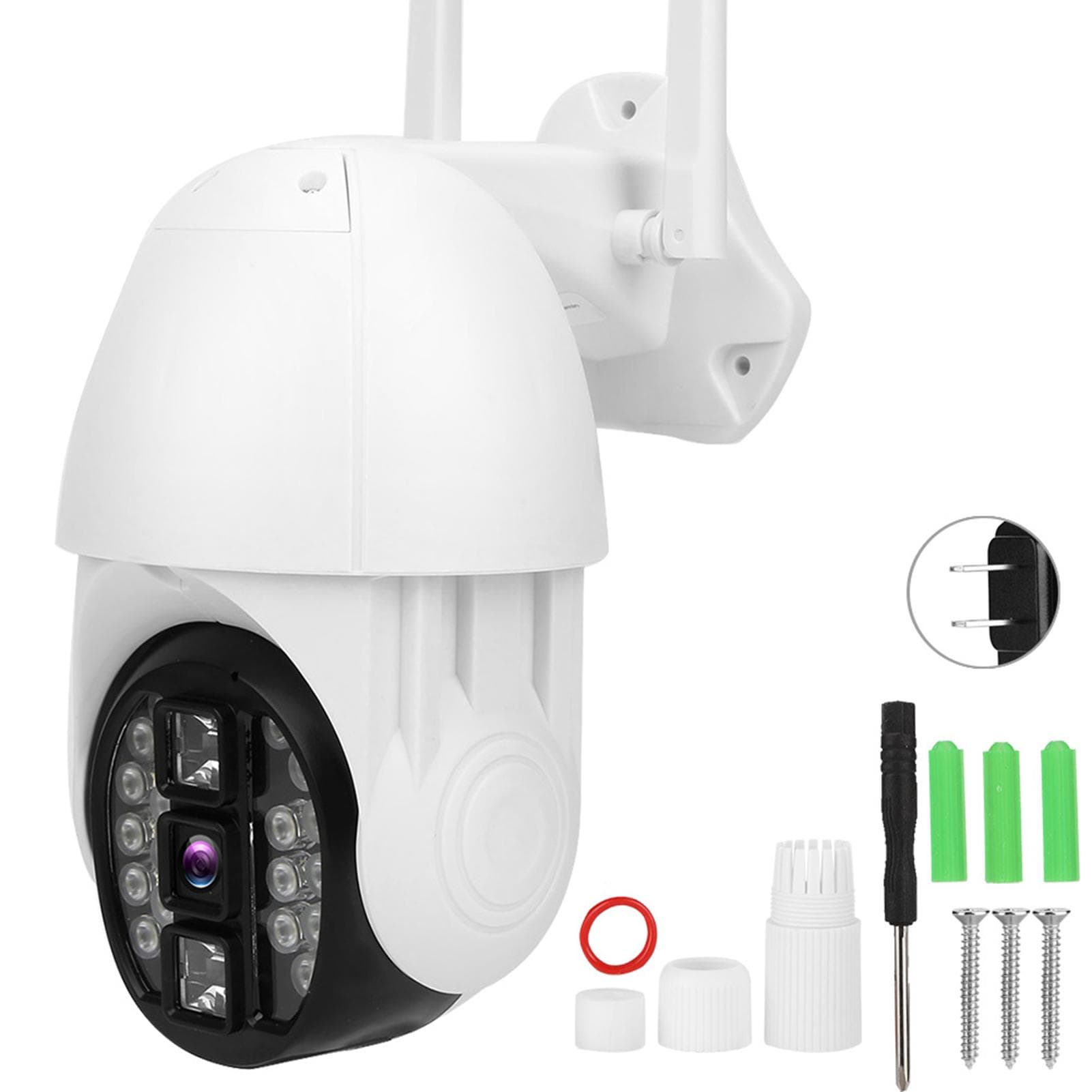 1080P Full Color WiFi Dome Camera PTZ 2IR Lights18LEDs IP66 Night Vision Outdoor Security Cam