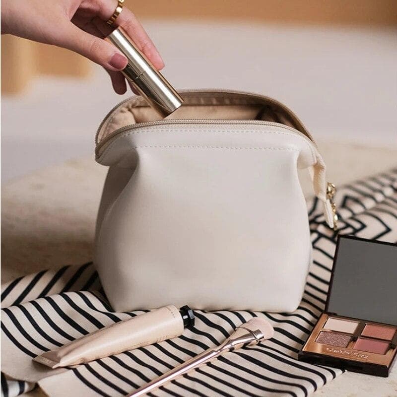 Mini Cosmetic Bag Cosmetic Bag Organizer Women's Fashion PU Bag Lipstick Bag Travel Organizer Small Coin Storage Bag Organizer B One Size white