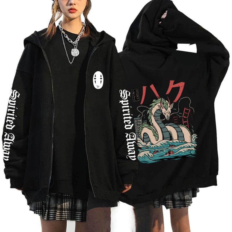 Anime Totoro Sweatshirts Men and Women Zipper Jackets Hooded Sweatshirts Casual Hip Hop Zip Up Hoodie XXXL