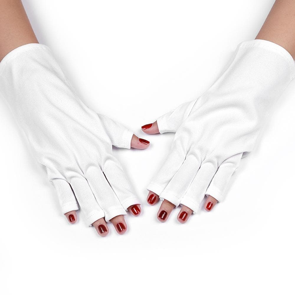 1 Pair UV Protection Gloves Fingerless Anti UV Glove Protect Hands from UV with LED UV Gel Nail Short