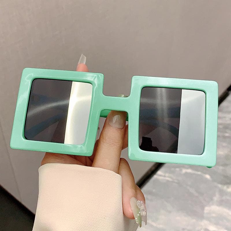 Fashion Vintage Luxury Designer Square Sunglasses Oversized Big Frame Shade for Women Men Punk Outdoor Sun Glasses