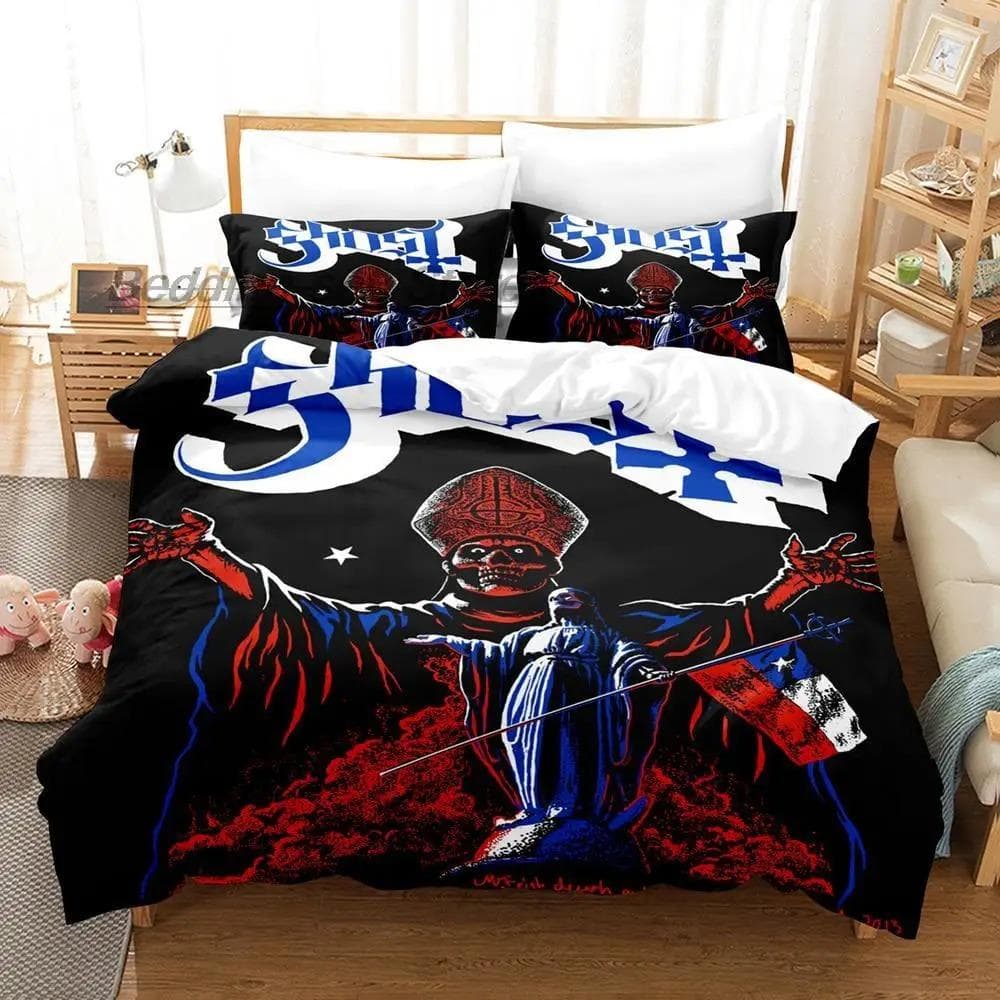 Ghost Rock Band Tank Bedding Set Single Twin Full Queen King Size Bed Set Aldult Kid Bedroom Duvetcover Sets 3D Print US King 264x228cm