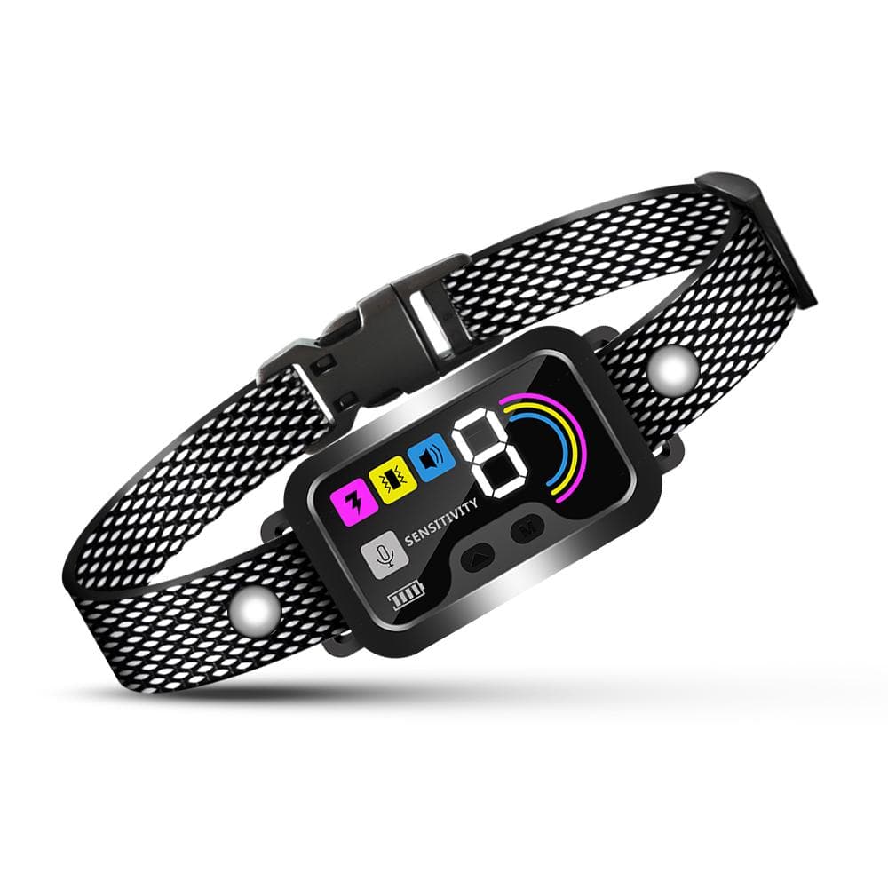 Dog Training Device Bark Collar for Dogs Colour Screen Intelligent Dog Trainer Waterproof IP67 black