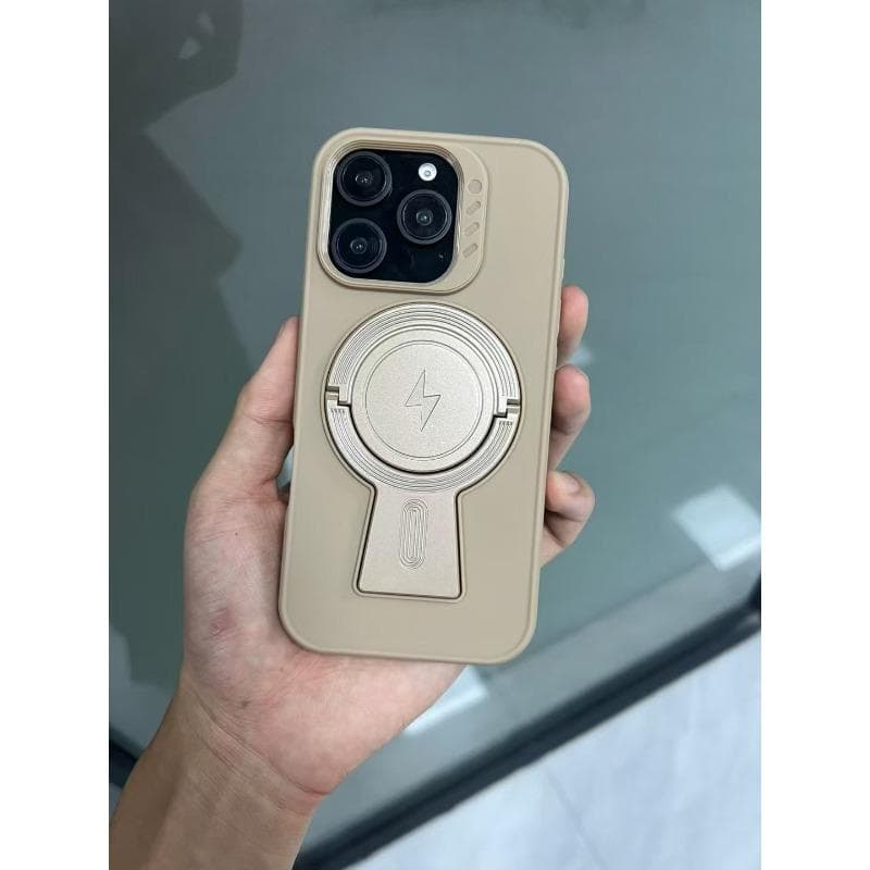 Applicable To Apple 16PRO Magnetic Suction Mobile Phone Case Creative Rotating Racket Bracket IPhone 15 Matte Fulcrum Soft Shell Apple 16Plus