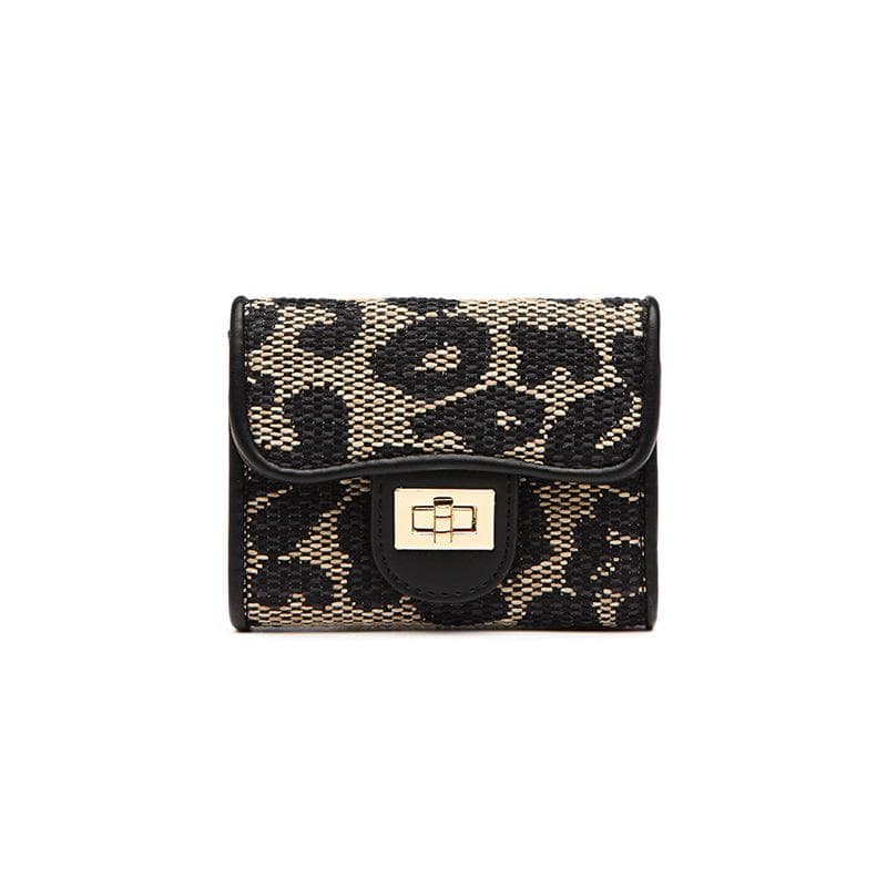 Short Organ Card Case, Women's Leopard Print Multi-slot ID Card, Exquisite Small Bag, Large Capacity, Niche Card Case, Business Card Bag