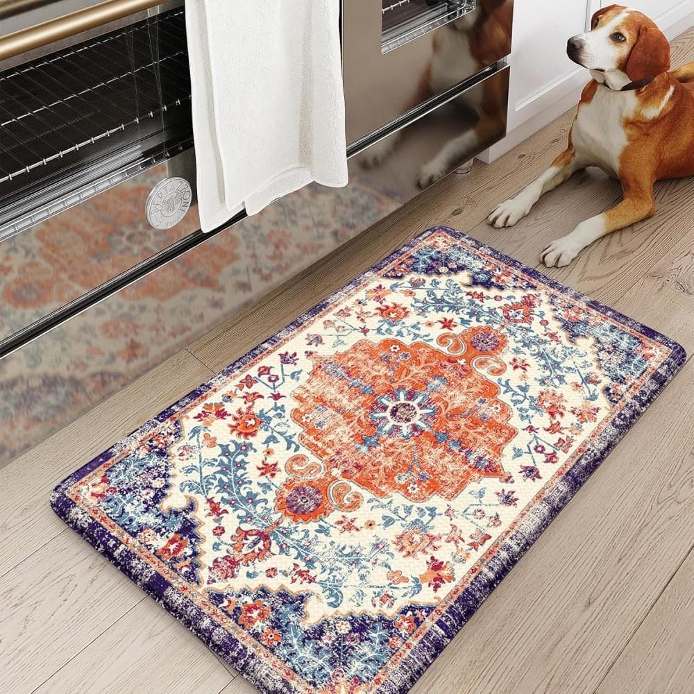 Anti Fatigue Kitchen Mat Boho Carpet Vintage Rugs Non-Slip Kitchen Mat for Floor Comfort Kitchen Floor Mats for Sink Laundry 1PC-50x150cm-20x59in