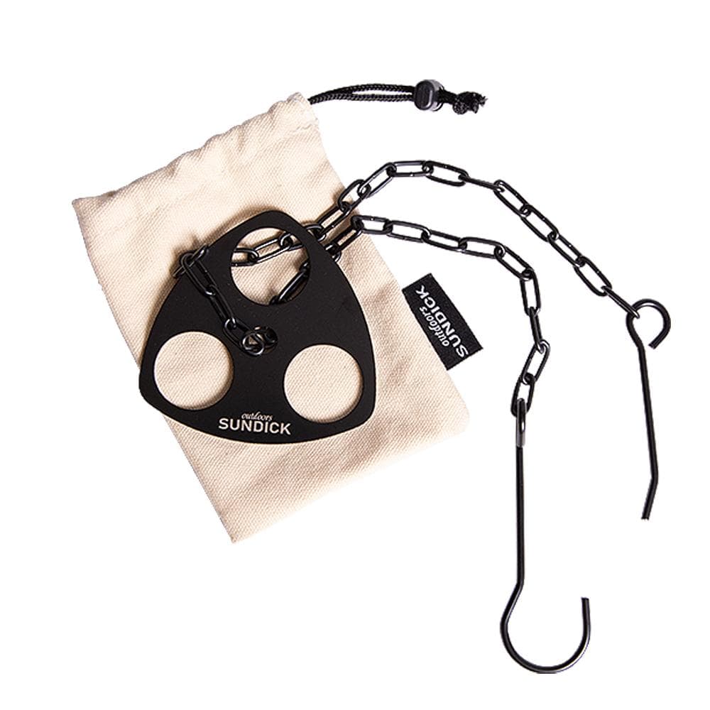 Sundick Camping Tripod Hanging Pot Bracket Barbecue Rack Hanger Stainless Steel Tripod for Hanging black