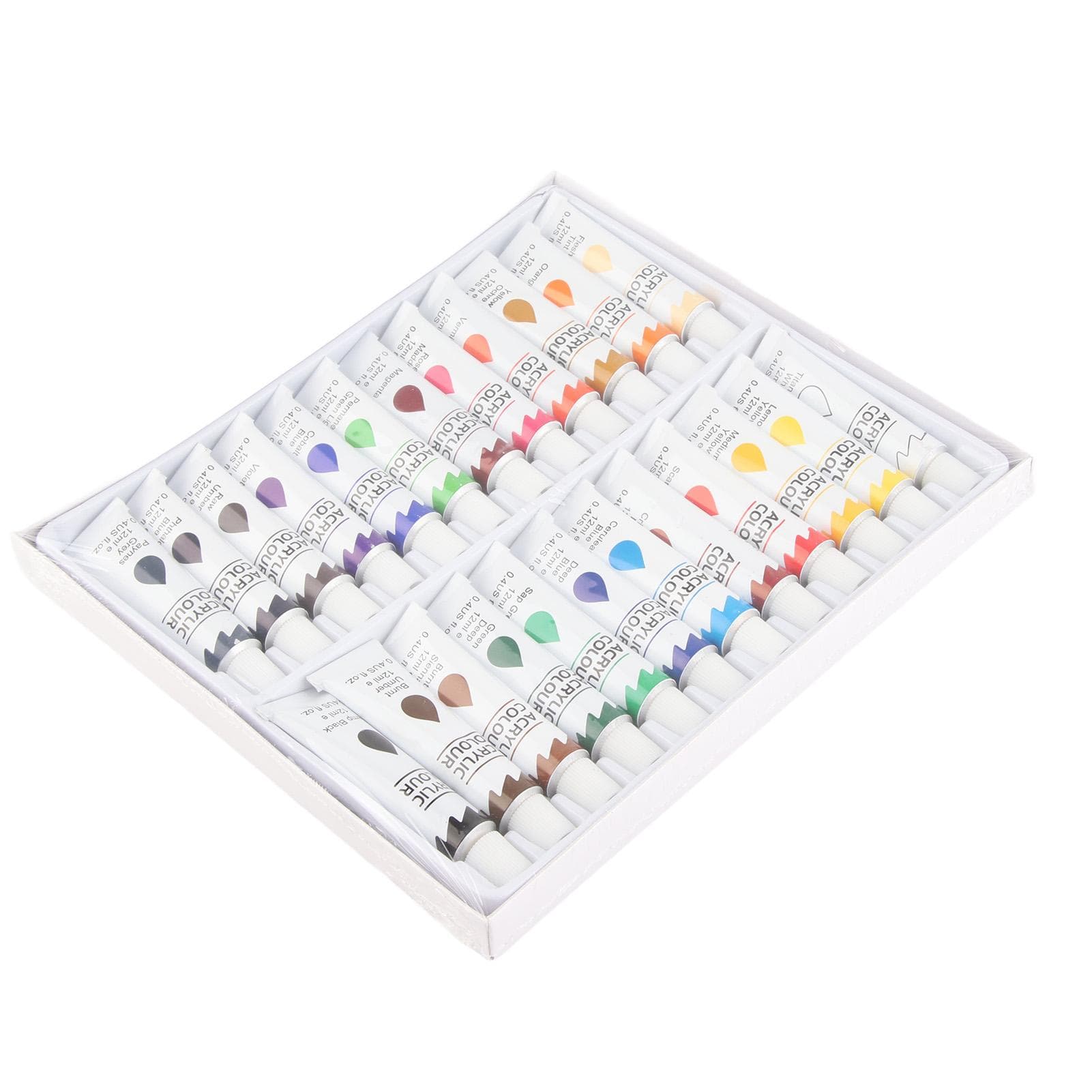 24 Colors 12ml Acrylic Pigment DIY Painting Drawing Accessory Colorful Paint Set