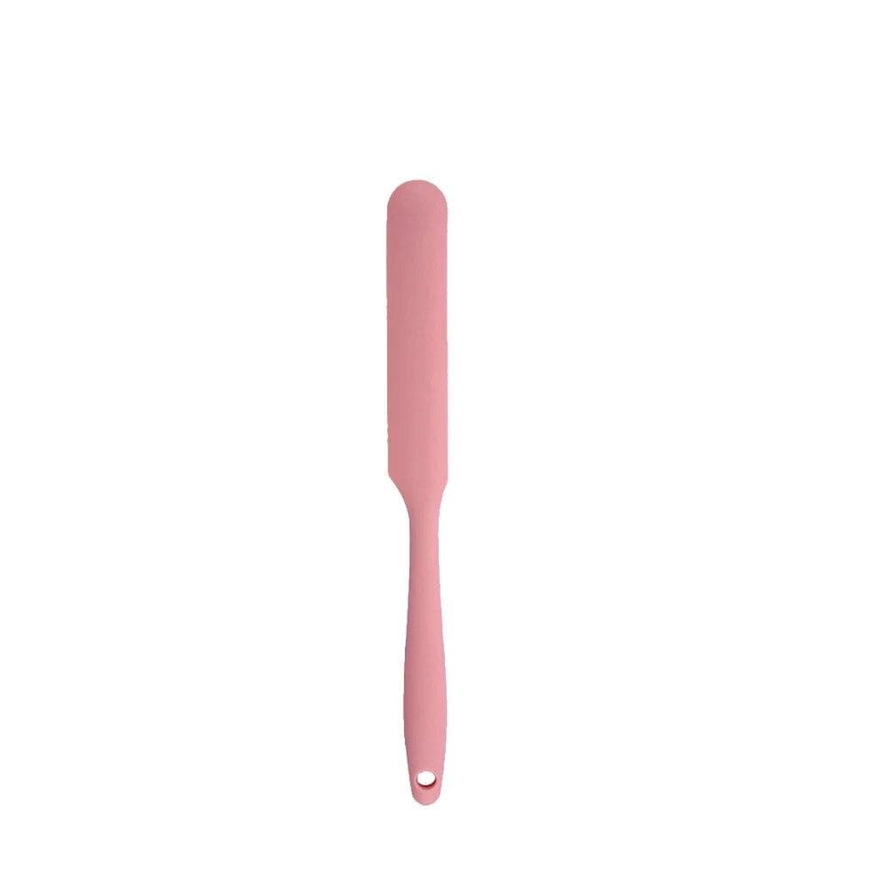 Food Grade Silicone Cream Scraper Household all-in-one Long Cake Spatula Heat-resistant Kitchen Baking Tool pink