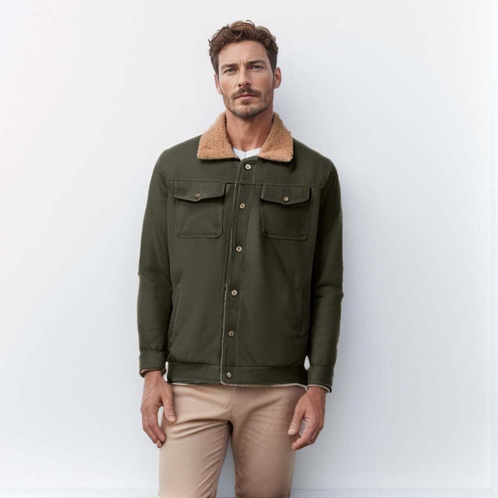 Winter Plush Lining Workwear Casual Outdoor Jacket for Men 3XL