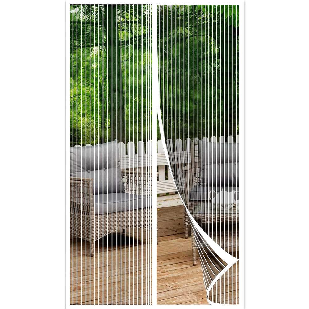 Magnetic Screen Door Curtain Anti Mosquito Keeps Bug Out Automatic Self-Closing Household Ventilation Door Mesh Curtain 38x82in 2pcs