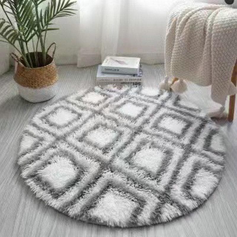 Silk Hair Carpet I Living Room Dirty Resistant Easy Care Coffee Table Mat Home Bedroom Round Non-Slip Rugs 200 * 200cm