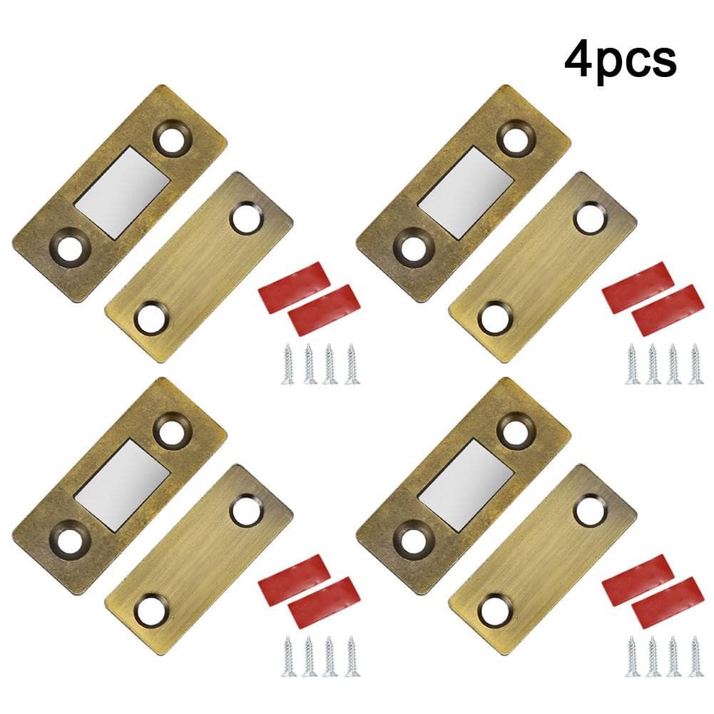 4 Sets Hole-free Invisible Magnet Door Suction Cabinet Strong Magnetic Attractor green/bronze