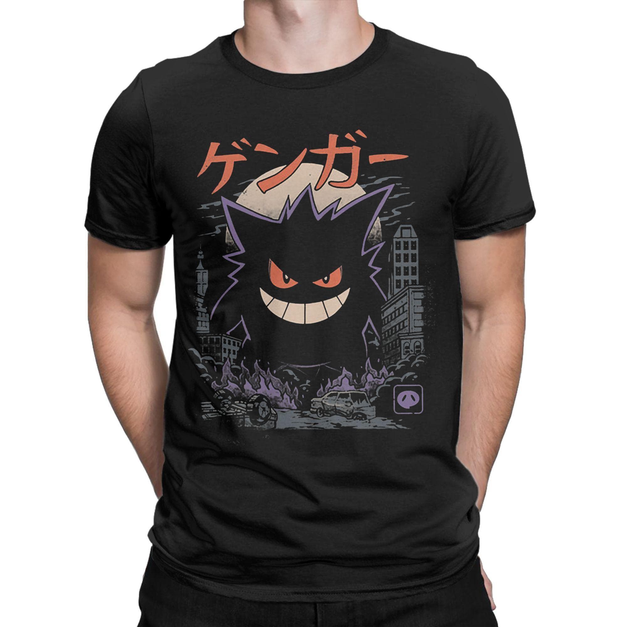 Ghost Gym T Shirt for Men Cotton T-Shirt Gengar Kaiju Japan Style Pocket Tee Shirt Short Sleeve Clothes Gift Idea XL