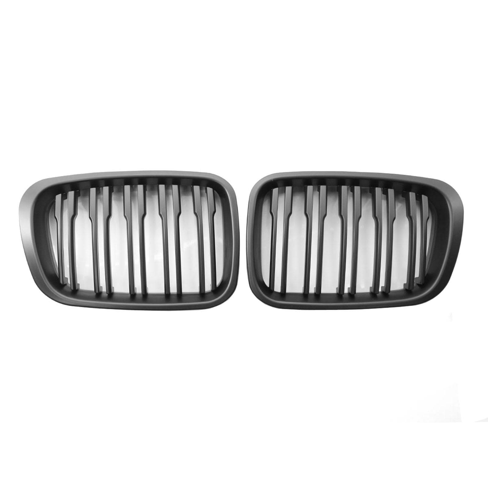 2 PCS Matte Black Radiator Grille Sports Grille with Double Bar Replacement for BMW 3 series E46 black