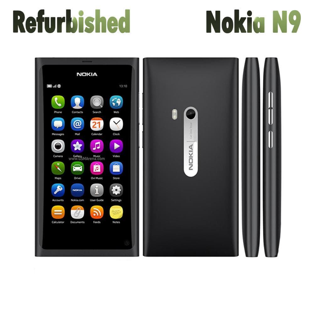 Refurbished Nokia N9 8MP 1450mAh Battery Mobile Phone With 1 SIM 1 Battery 1 Charger black