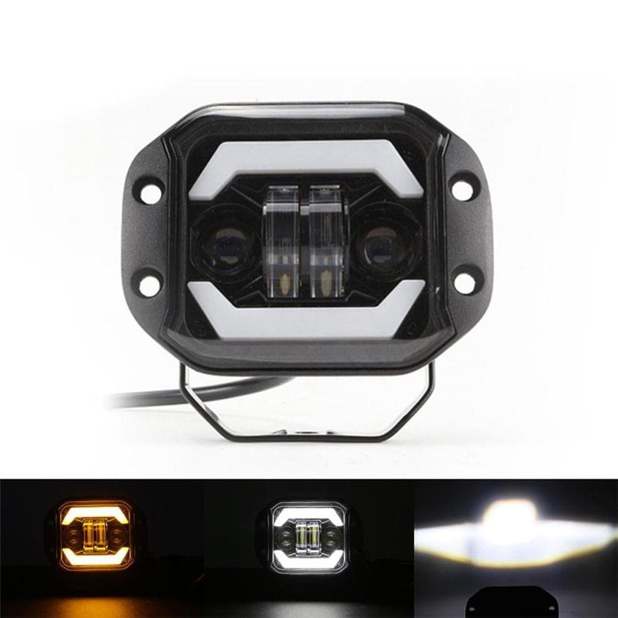 5 40W Flush Mount LED Work Light Hi-low Beam Spot+Flood Light Pods Driving Lamp