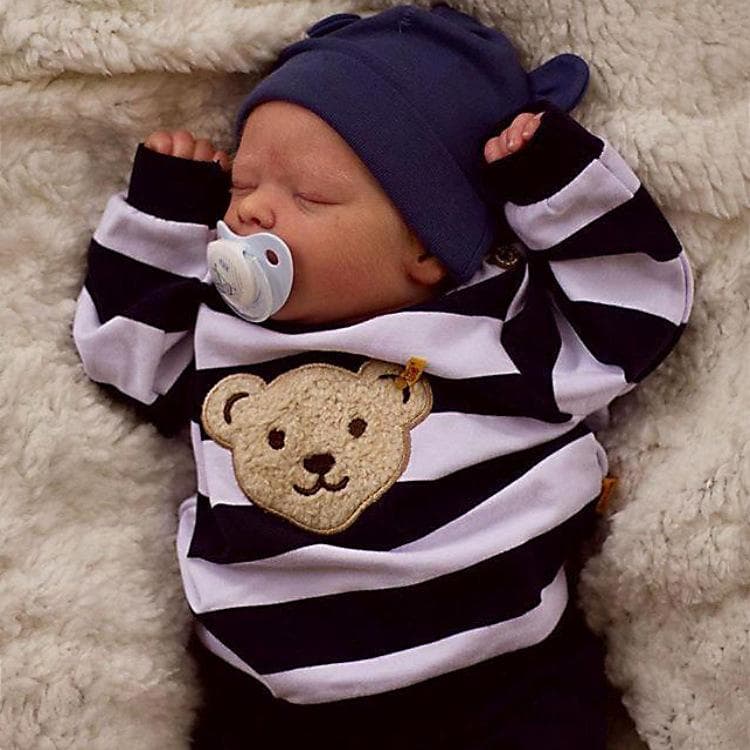 46 cm Reborn Doll Baby Toy Darren Lifelike Advanced 3D Painted Baby Toy Doll Realistic Cotton Silicone Body Newborn Dolls Kid Birthday Christmas Gifts Full silicone boy doll