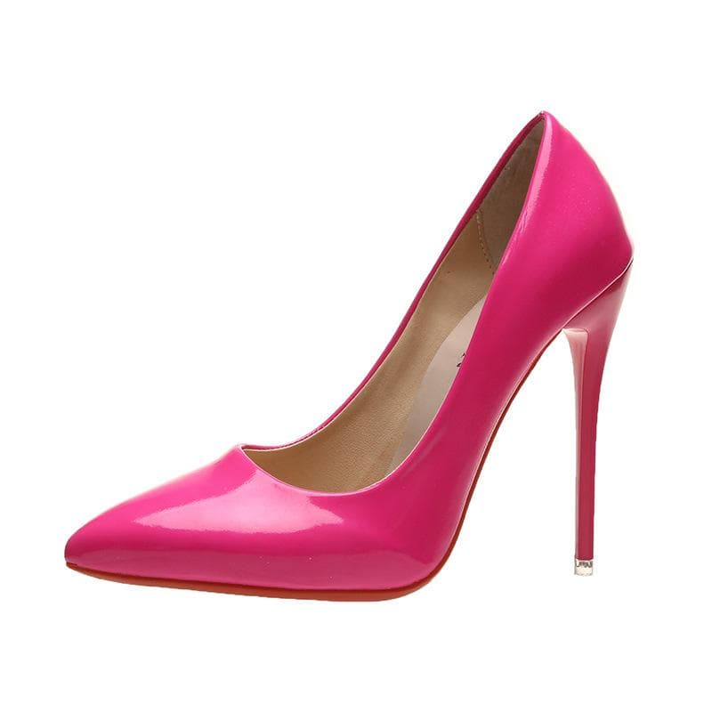 Women's Summer Plus Size Ultra High Heels Shoes Spring Casual Sharp Pointed Stiletto Solid Color Single Shoe 35-45 45 rose red