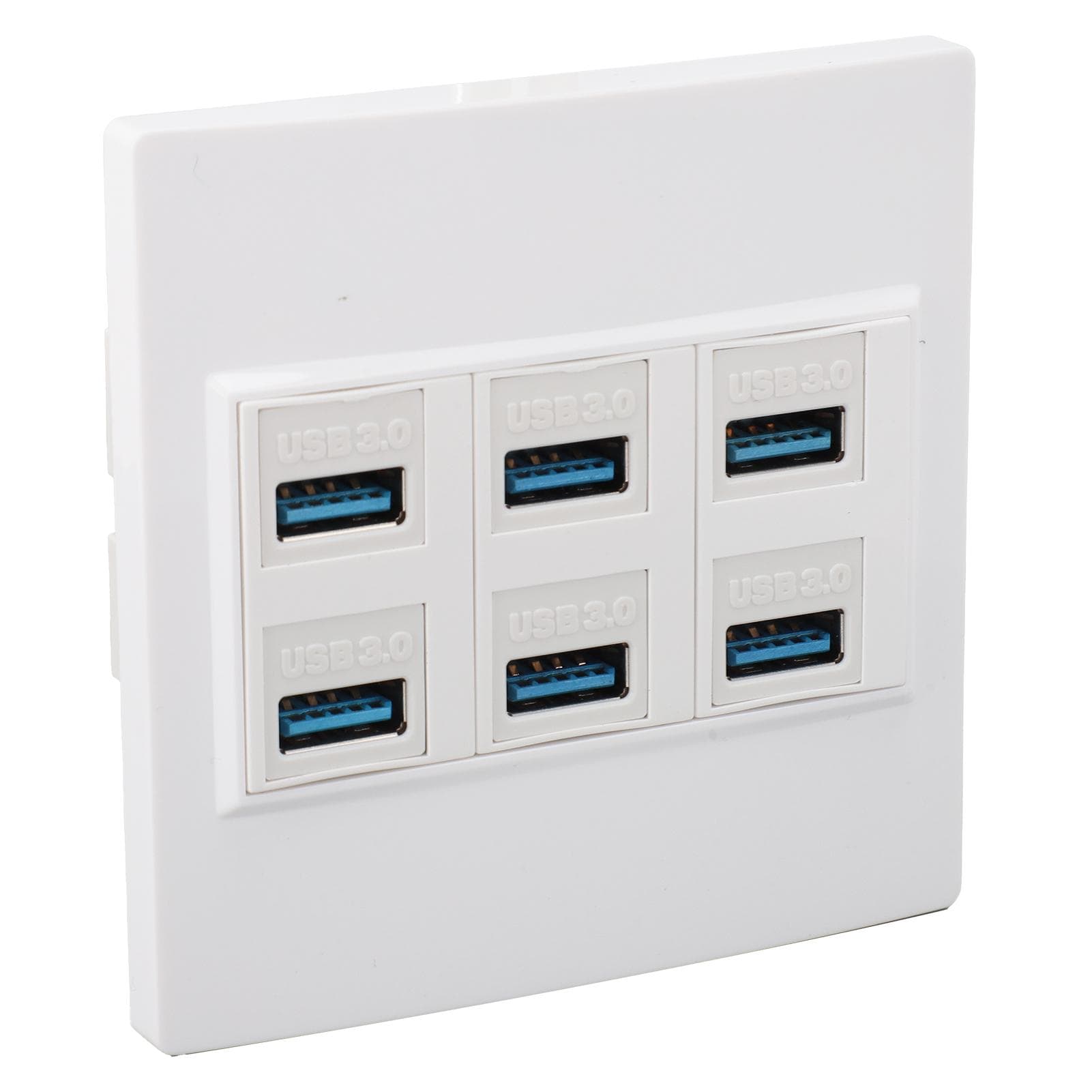 6 Port USB 3.0 Wall Plate 5Gbps USB 3.0 Female to Female Outlet Wall Plate Panel for Charging and