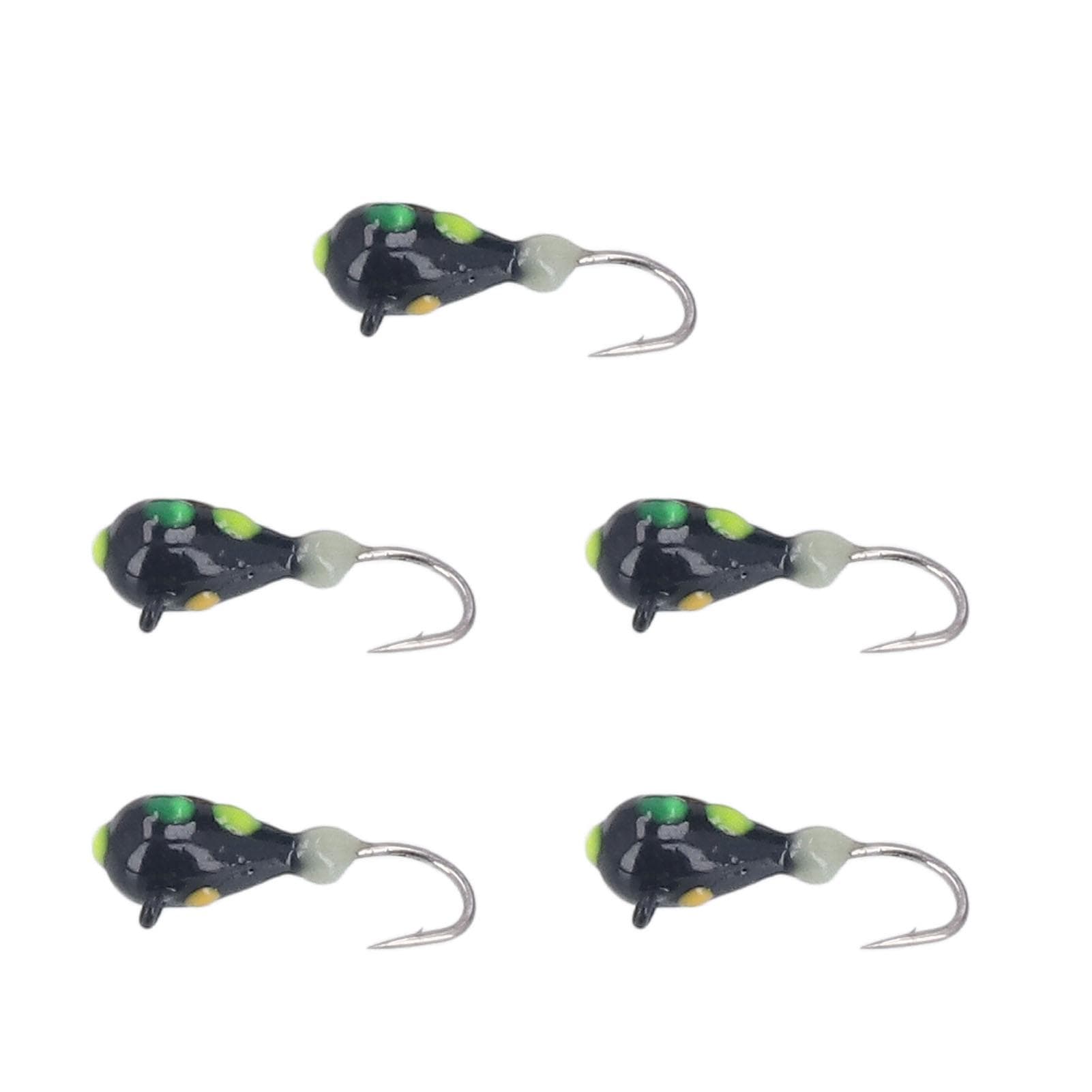 5PCS Ice Fishing Hooks 4MM High Carbon Steel Ice Fishing Jigs Lures for Outdoor Perch Angling