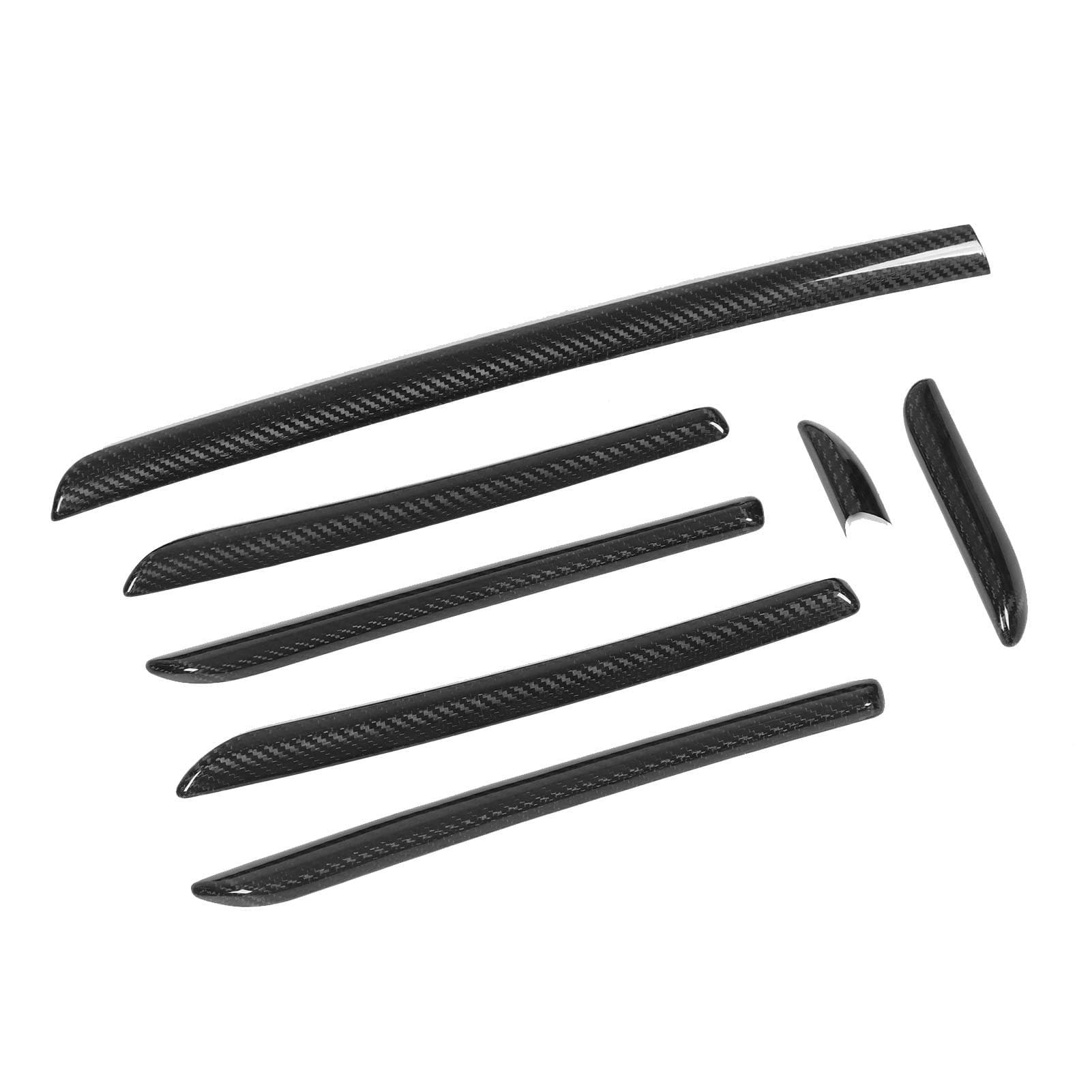 7PCS Car Interior Console Trim 3K Glossy Carbon Fiber RS Style Smooth Surface Fit For A3 8V S3 RS3