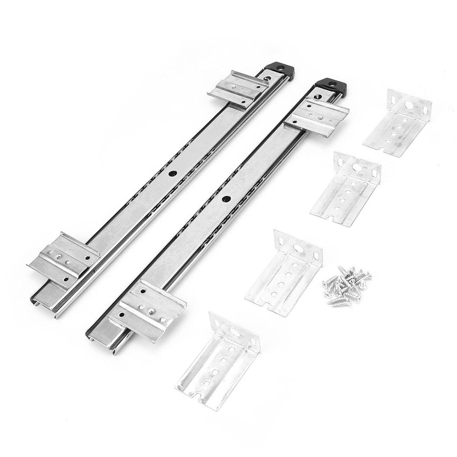 2Pcs Thickened Cold Rolled Steel Computer Desk Keyboard Slide Rail Bracket(white)