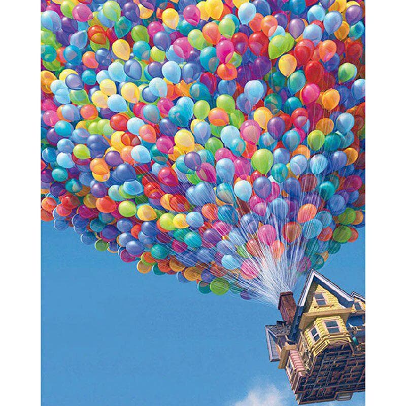 5D DIY Diamond Painting Cross Stitch Colourful Balloon House Needlework Diamond Embroidery 20X30CM