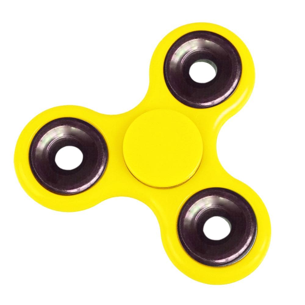 Tri Triangle Fidget Hand Finger Spin Spinner Widget Focus EDC Pocket Desktoy Plastic Gift for ADHD yellow