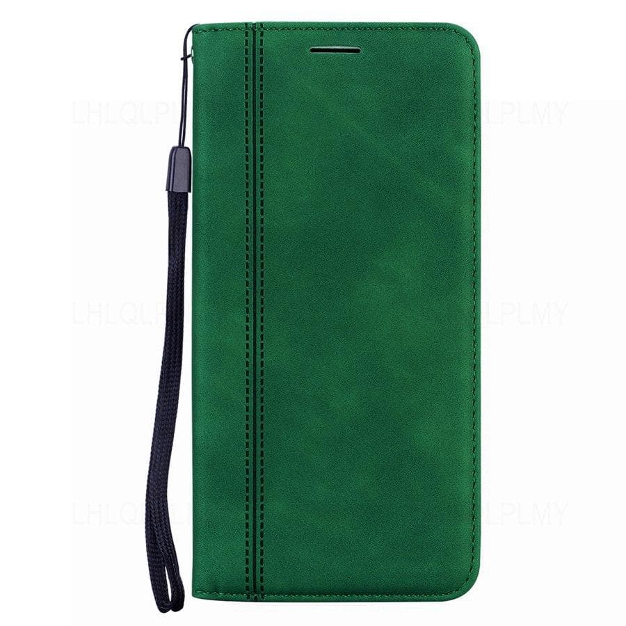 Luxury Leather Flip Wallet Case For Samsung Galaxy A33 A23 A15 A25 A16 A32 A52 A54 A34 A13 A53 5G A17 A55 A26 A36 A56 A14 A35 S25 Book Open Left Cover Samsung M54 green