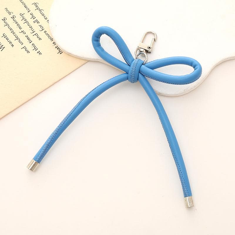 Fashion Vintage Leather Bow Keychain Harajuku Charms Bag Pendant Mobile Phone Pendant Accessories Y2K Jewelry Keychain