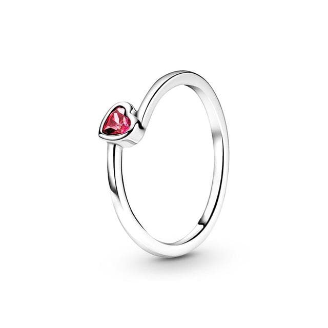 2023 New 925 Silver Ring Sparkling Zircon Love Heart CZ Ring For Women Engagement Gift Pandor Jewelry Authentic 7
