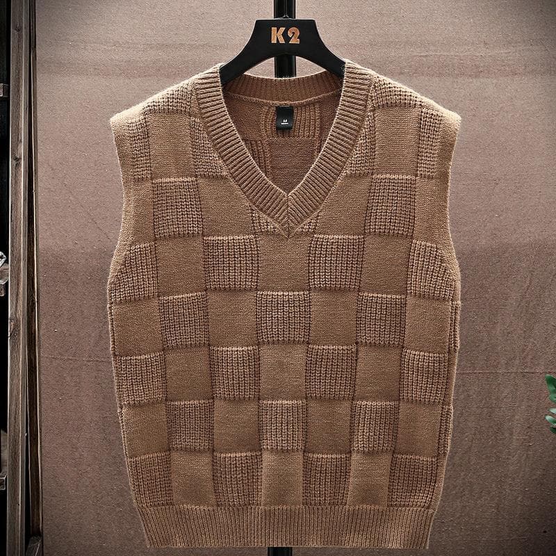 Sweater Tank Top Men's Vest Underlay V-neck Sleeveless Sweater Sweater Couple warm vest 15 different flower shapes in different colors XXL