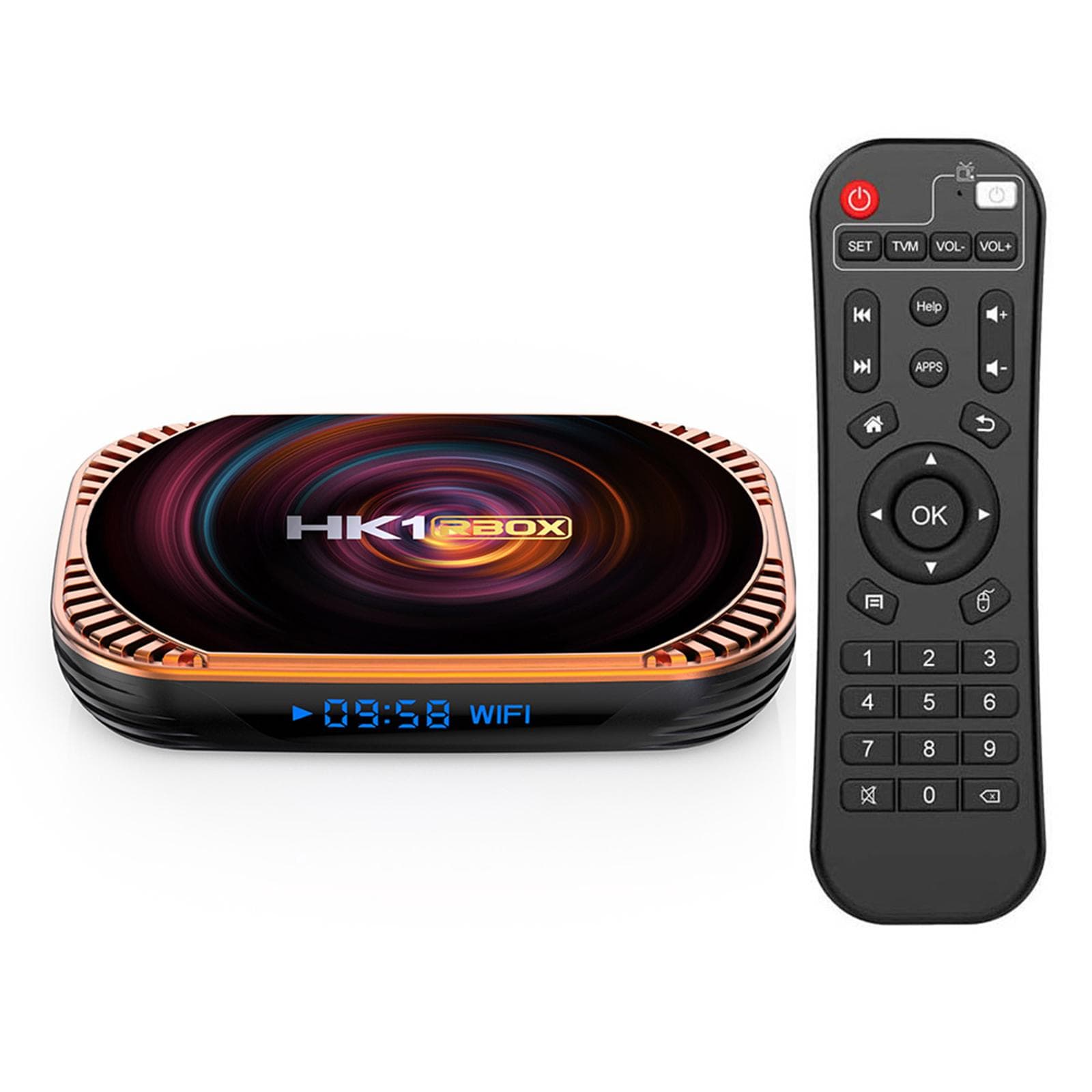 HK1 RBOX X4 Android 11.0 Smart TV Box UHD 4K Media Player Amlogic S905X4 H.265 VP9 8K Decoding EU-64G multicolour