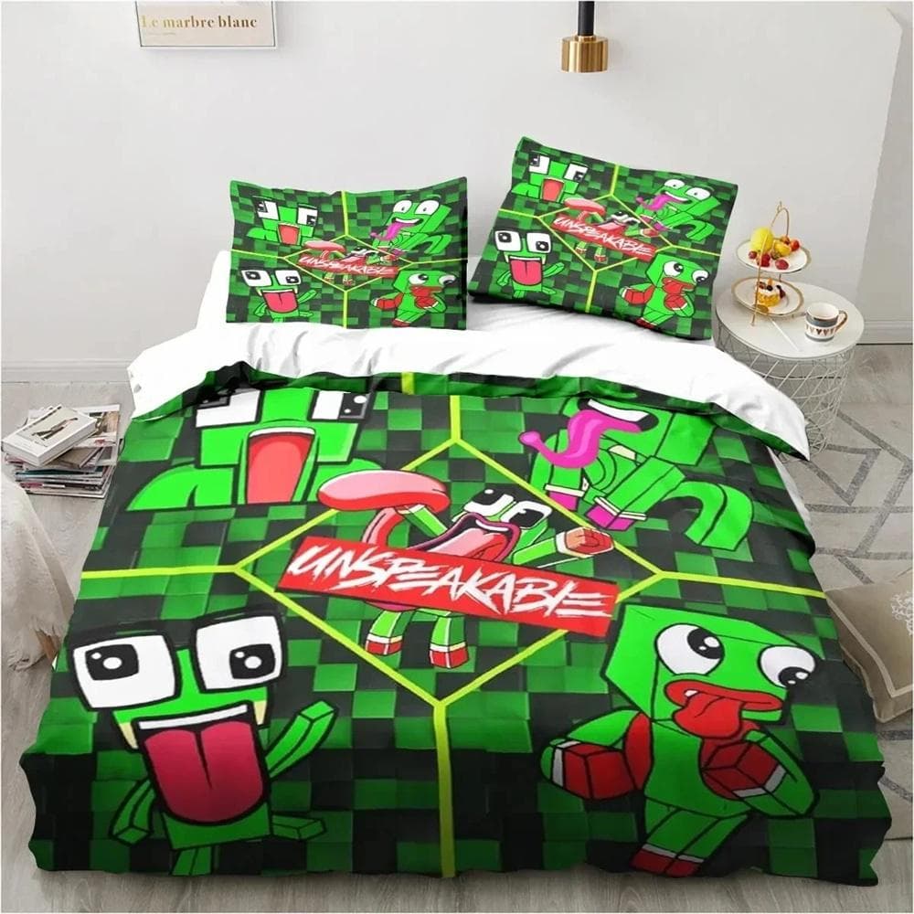 Cartoon Funny Play Unspeak.able Bedding Set Bedroom Soft Bedspreads for Bed Comefortable Duvet Cover Quilt and Pillowcase 135x200cm 2pcs