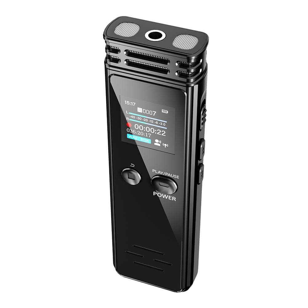 Digital Voice Recorder 32GB Activated Record Playback with Mic and Speaker 1536KBPS High Recording 8G black