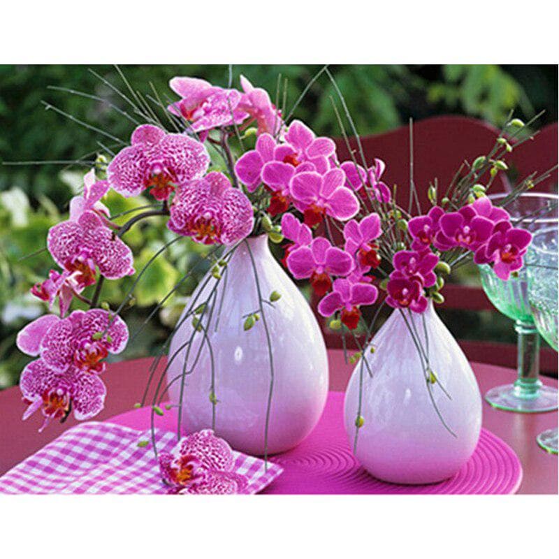 Diy Diamond Painting Ship Orchid Flower Diamond Resinstone Diamond Painting Sets Unfinish Decorative 20X30CM